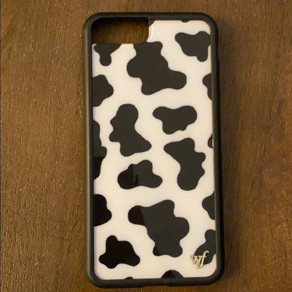 Iphone 8 Plus “Moo Moo” Wildflower cow print case.